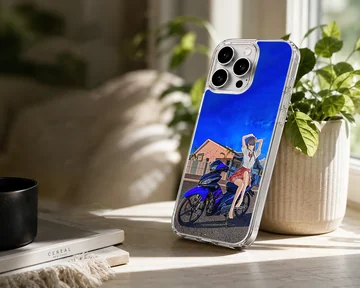 Dynamic anime motorcycle illustration on phone case — Lifestyle