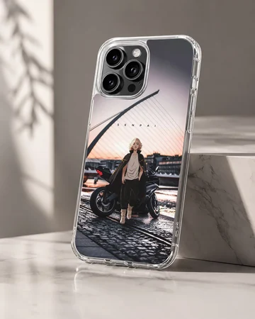 Anime motorcycle illustration on phone case — Hero