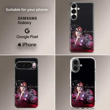 Anime motorcycle digital illustration on a phone case — Collage