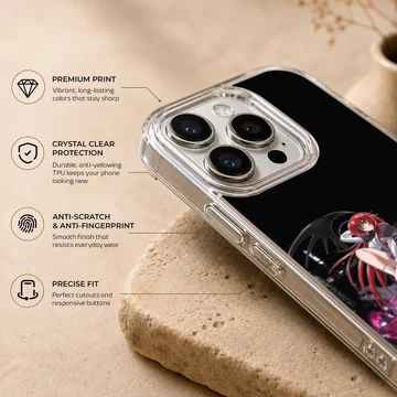 Anime motorcycle digital illustration on a phone case — Info