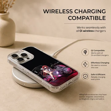 Anime motorcycle digital illustration on a phone case — Charging