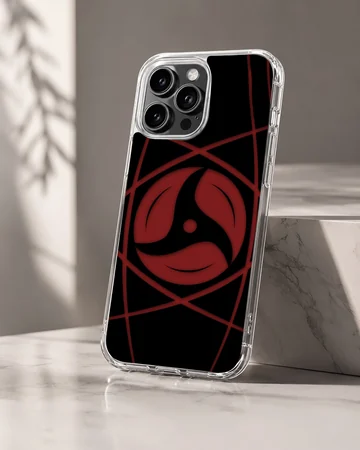 Bold anime design with dynamic red and black elements on phone case. — Hero