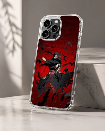 Anime hero in action on a red and black phone case — Hero