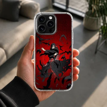 Anime hero in action on a red and black phone case — Lifestyle