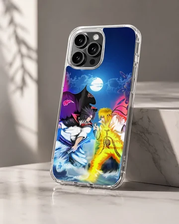 Vibrant anime battle scene on phone case — Hero