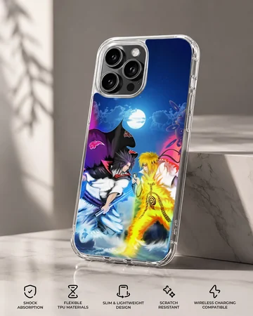 Vibrant anime battle scene on phone case — Specs