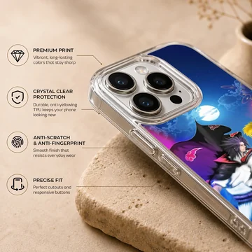 Vibrant anime battle scene on phone case — Info
