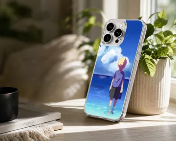 Anime N203 phone case featuring a heroic character by the ocean — Lifestyle