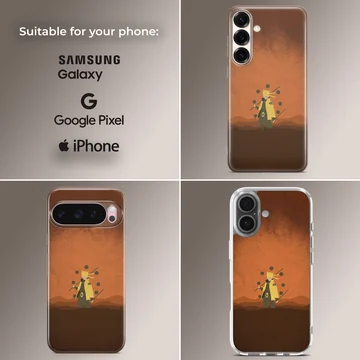 Anime-inspired dynamic illustration on phone case — Collage
