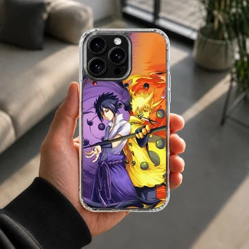 Dynamic anime characters on vibrant phone case — Lifestyle