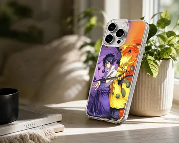Dynamic anime characters on vibrant phone case — Lifestyle
