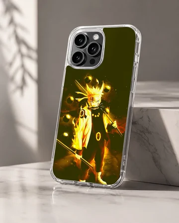 Anime character with fiery aura phone case — Hero