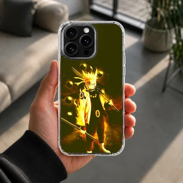 Anime character with fiery aura phone case — Lifestyle