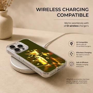 Anime character with fiery aura phone case — Charging