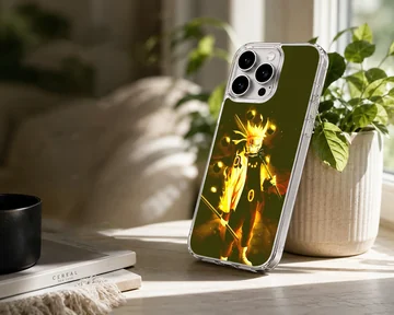 Anime character with fiery aura phone case — Lifestyle