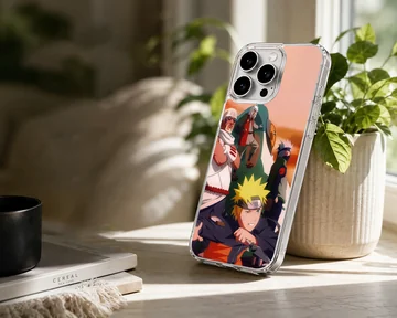 Anime character montage on phone case, featuring vivid colors and bold design. — Lifestyle