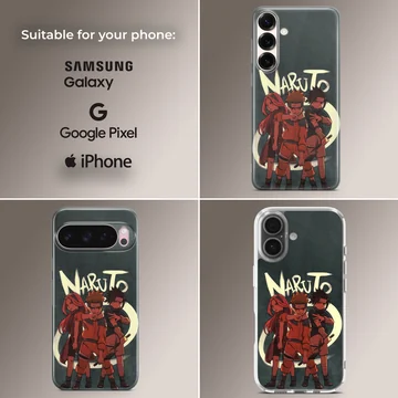 Dynamic anime characters in bold colors, Anime N501 phone case — Collage