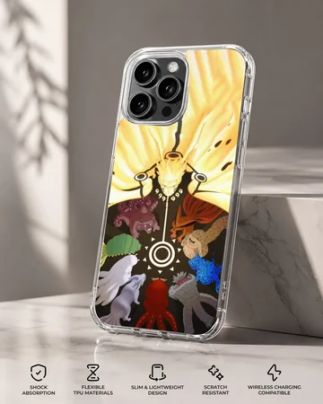 Dynamic anime heroes with symbolic elements phone case — Specs