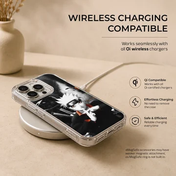 Dynamic anime illustration on phone case — Charging