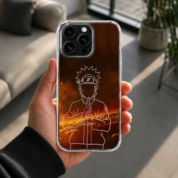 Anime sketch with lightning background on a phone case — Lifestyle