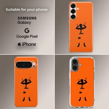 Dynamic orange anime silhouette design on phone case — Collage