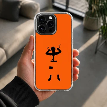 Dynamic orange anime silhouette design on phone case — Lifestyle