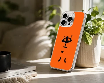 Dynamic orange anime silhouette design on phone case — Lifestyle