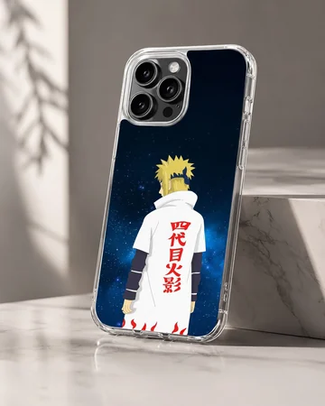Vivid anime hero on phone case with starry background — Hero