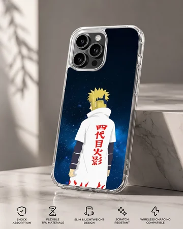 Vivid anime hero on phone case with starry background — Specs