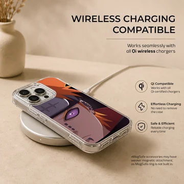 Dynamic anime hero illustration on phone case — Charging