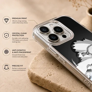 Dynamic anime hero illustration on phone case — Info