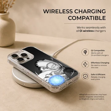 Dynamic anime hero illustration on phone case — Charging