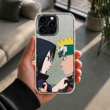Anime heroes in a dynamic confrontation on a phone case — Lifestyle