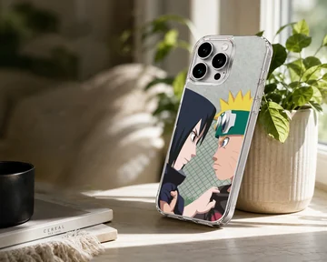 Anime heroes in a dynamic confrontation on a phone case — Lifestyle