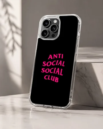 Anti Social Social Club in bold typography on phone case — Hero