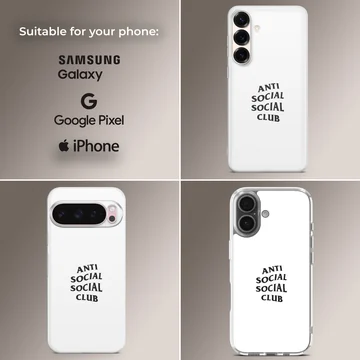 Anti Social Social Club phone case with minimal typography design — Collage