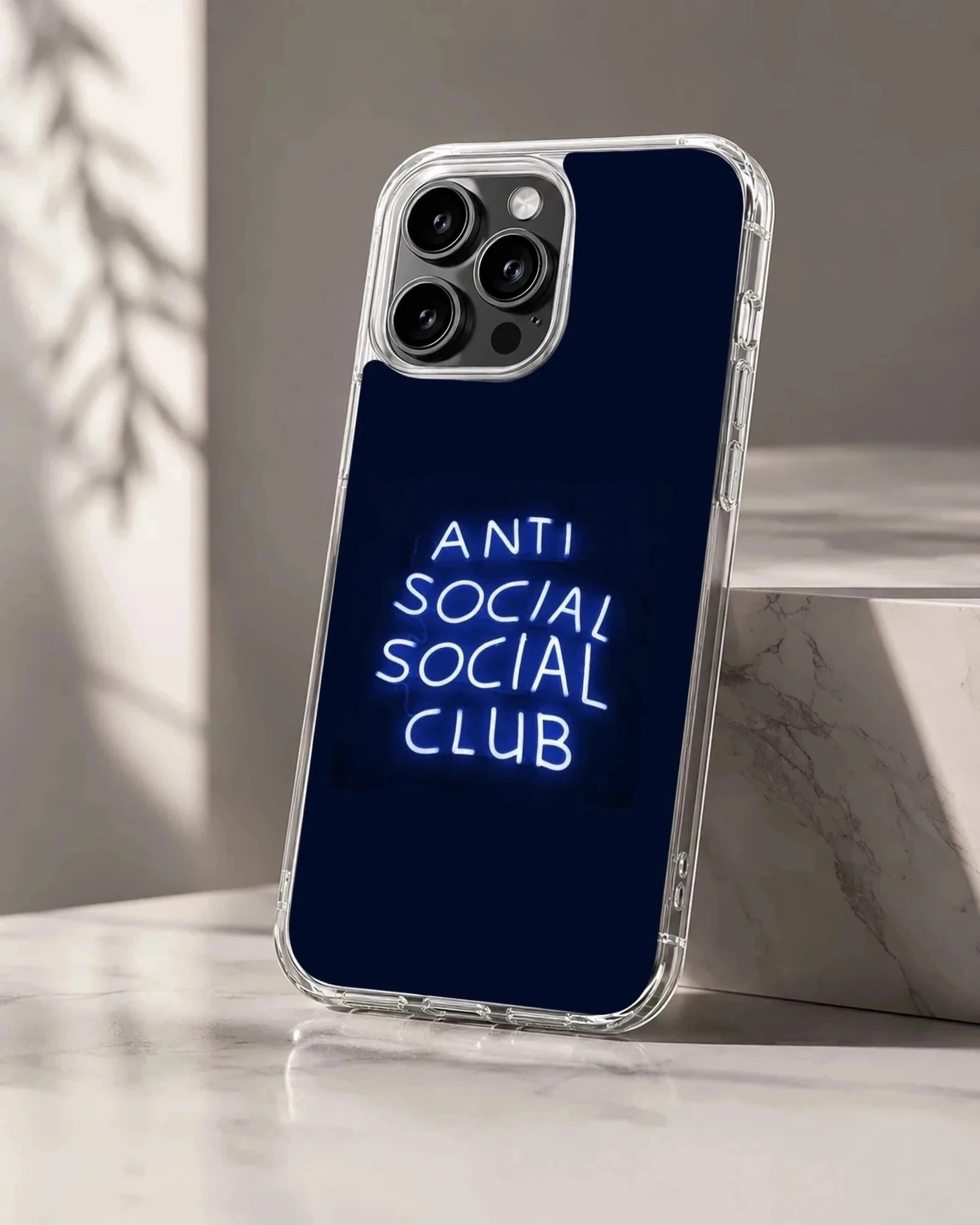 Anti Social Social Club phone case with bold typography design.