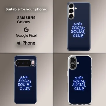 Anti Social Social Club phone case with bold typography design. — Collage