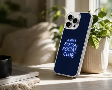 Anti Social Social Club phone case with bold typography design. — Lifestyle