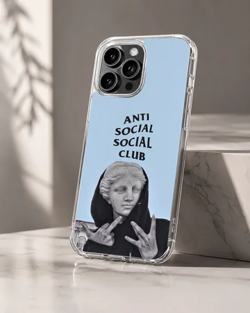 Anti Social Social Club bold typography design on phone case — Hero