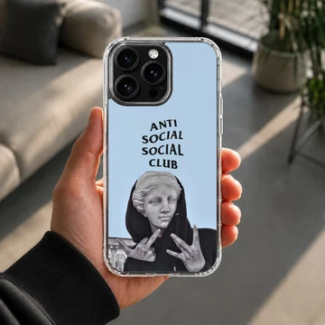 Anti Social Social Club bold typography design on phone case — Lifestyle