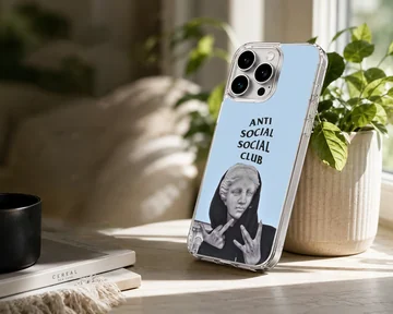 Anti Social Social Club bold typography design on phone case — Lifestyle