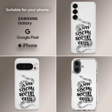 Anti Social Social Club with snake illustration phone case — Collage