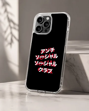 Bold Anti Social Social Club typography on phone case — Hero