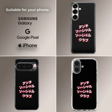 Bold Anti Social Social Club typography on phone case — Collage