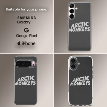 Arctic Monkeys bold typography phone case with black background — Collage