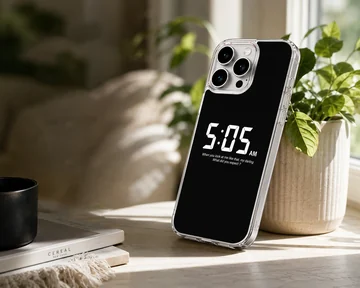 Arctic Monkeys 5:05 AM minimal typography phone case — Lifestyle
