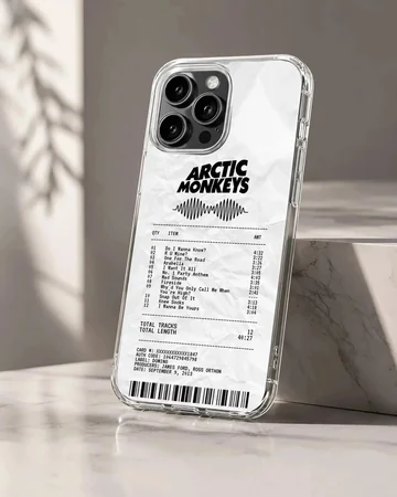 Arctic Monkeys concert setlist artwork on phone case