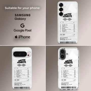 Arctic Monkeys concert setlist artwork on phone case — Collage