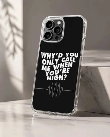 Arctic Monkeys quote in bold typography on phone case
